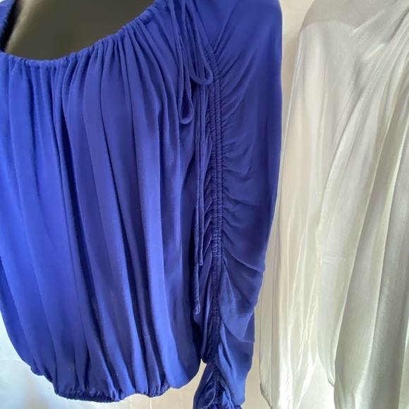 Free People // Royal Blue Cinch Tie Blouse - Picture 4 of 8